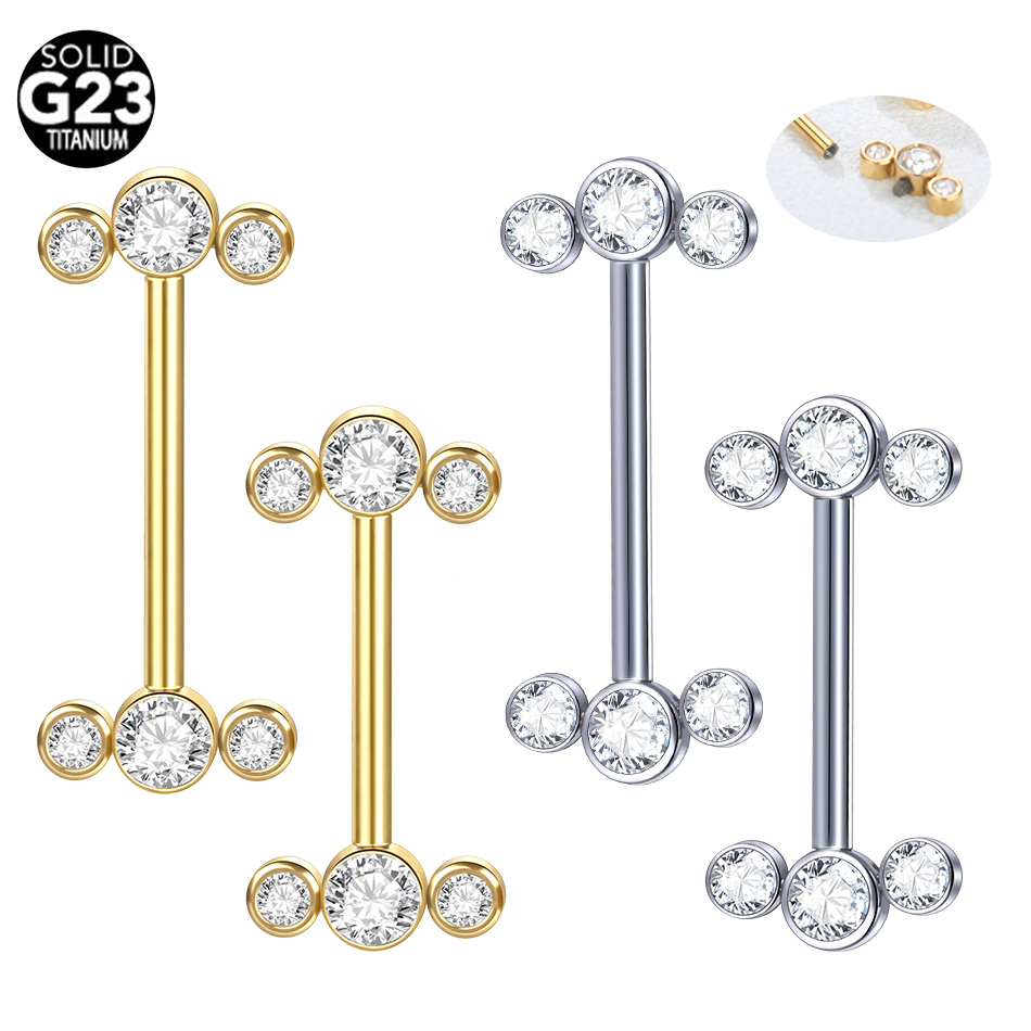 Body Jewelry Changing Kit - 1/5PCS G23 Titanio PIERC Colore Oro