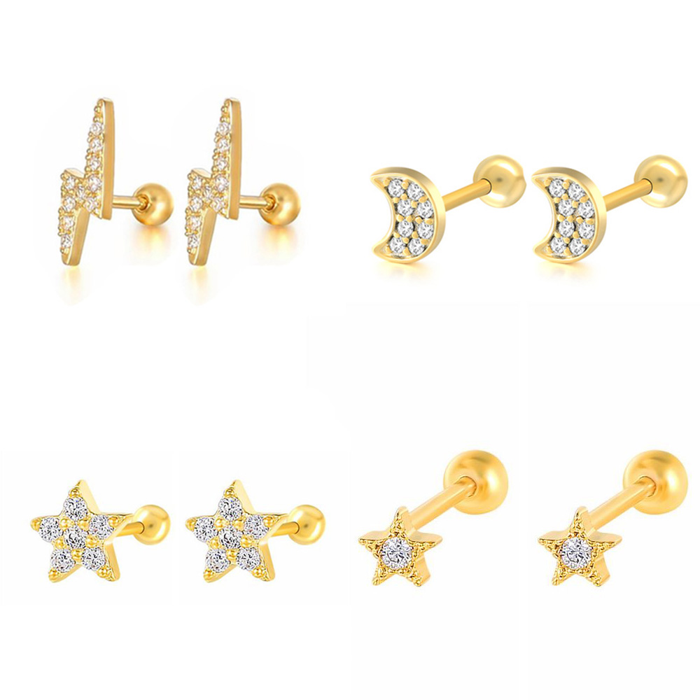 Body Jewelry Labret - Orecchini a bottone con cartilagine di