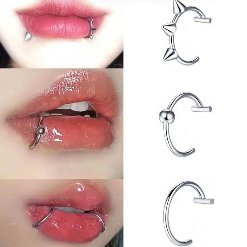 Body Jewelry Labret - 1Pc In Acciaio Inox Falso Anello