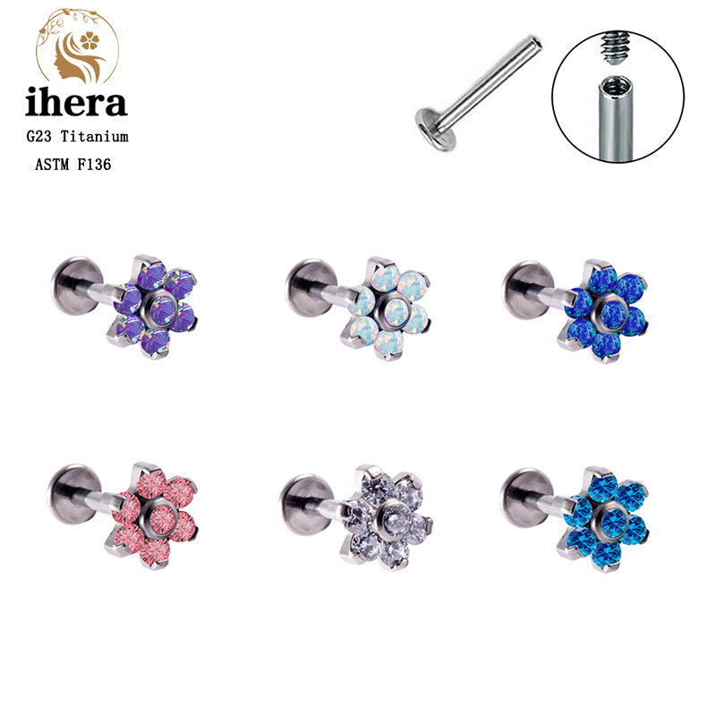Body Jewelry Labret - Orecchini a perno con fiore in