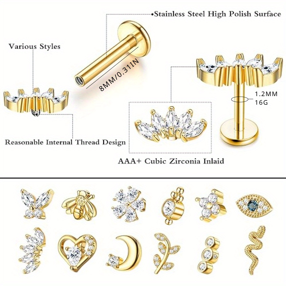 Drperfect Set di 12 Orecchini  - Body Jewelry Changing Kit recensione e prezzo