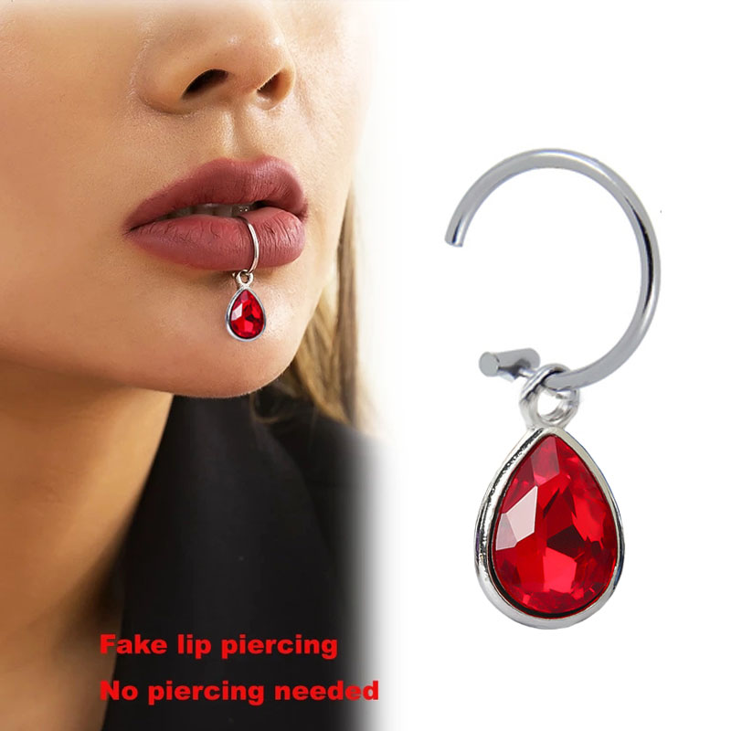 1 pz falso Piercing Clip per l - Body Jewelry Labret recensione e prezzo