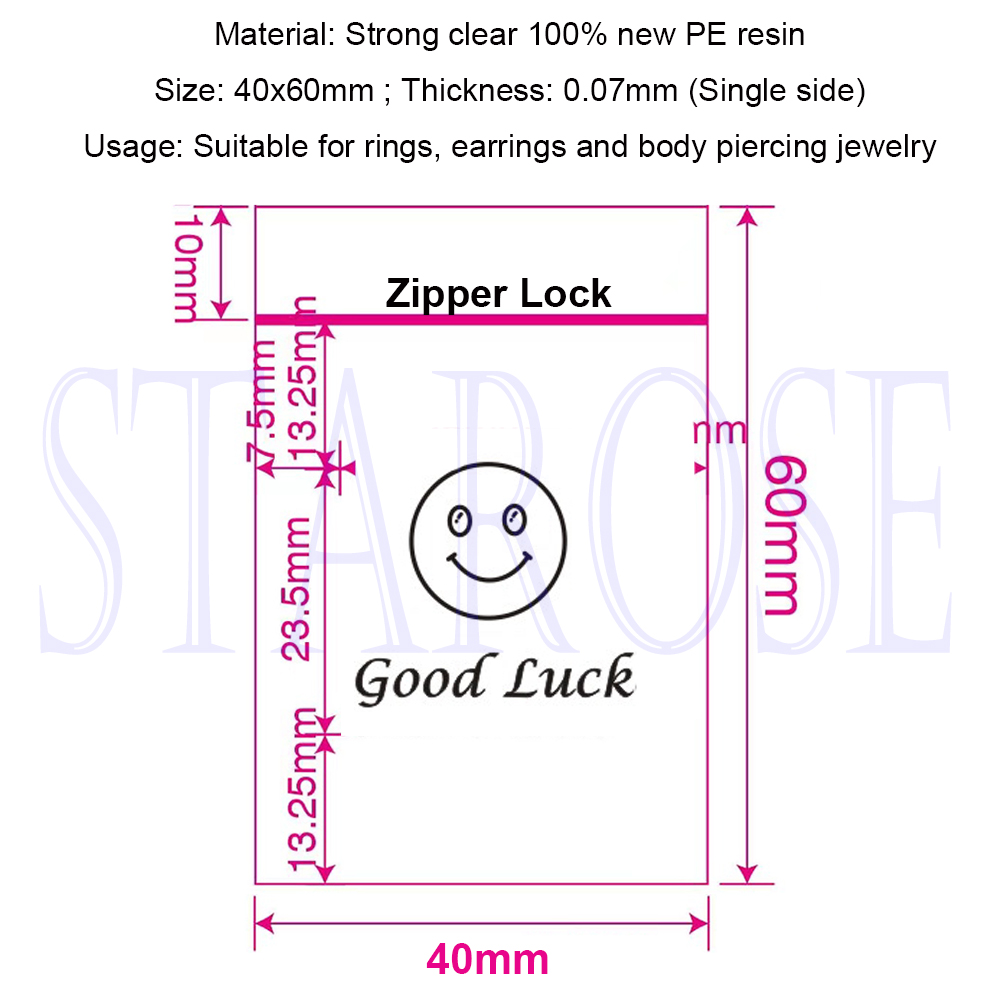100 Pz/lotto 4x6cmm Sacchetto  - Body Jewelry Storage recensione e prezzo