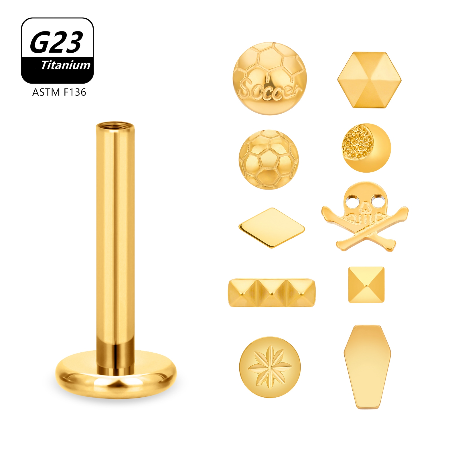 10 pz 16G G23 titanio Stud Sku - Body Jewelry Labret recensione e prezzo