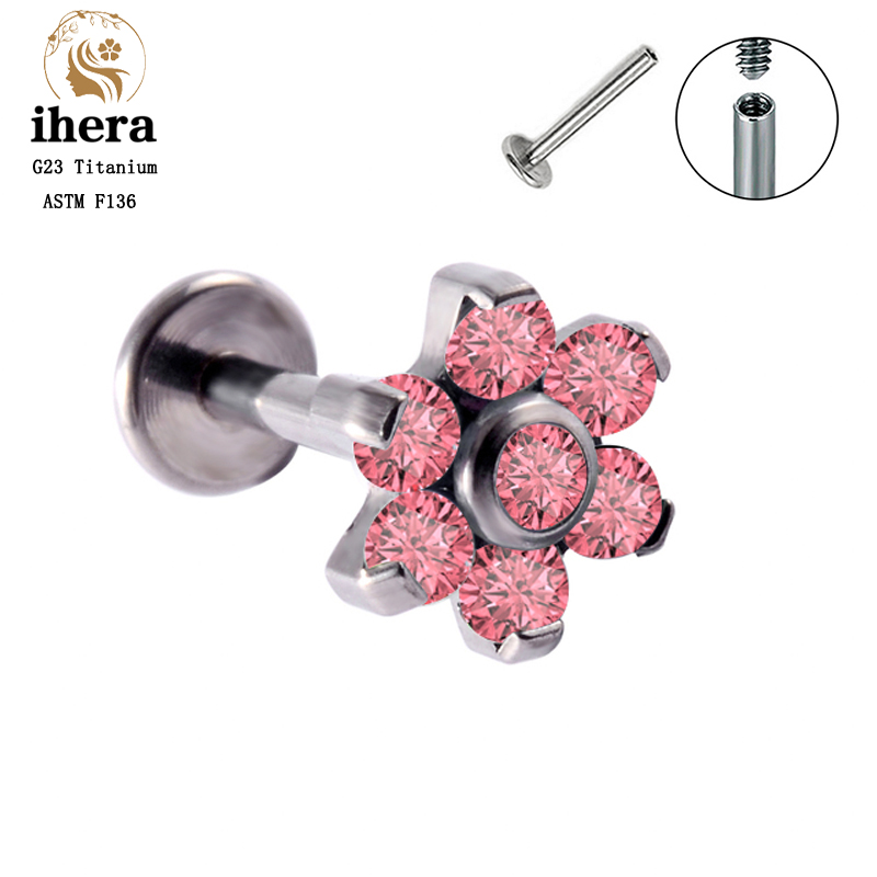 Orecchini a perno con fiore in - Body Jewelry Labret recensione e prezzo